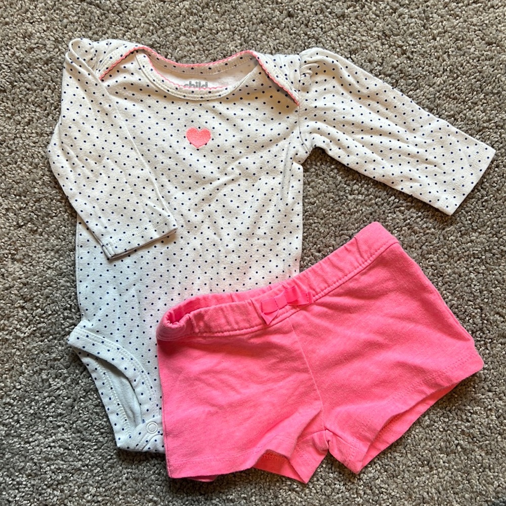 Carter hot pink shorts set